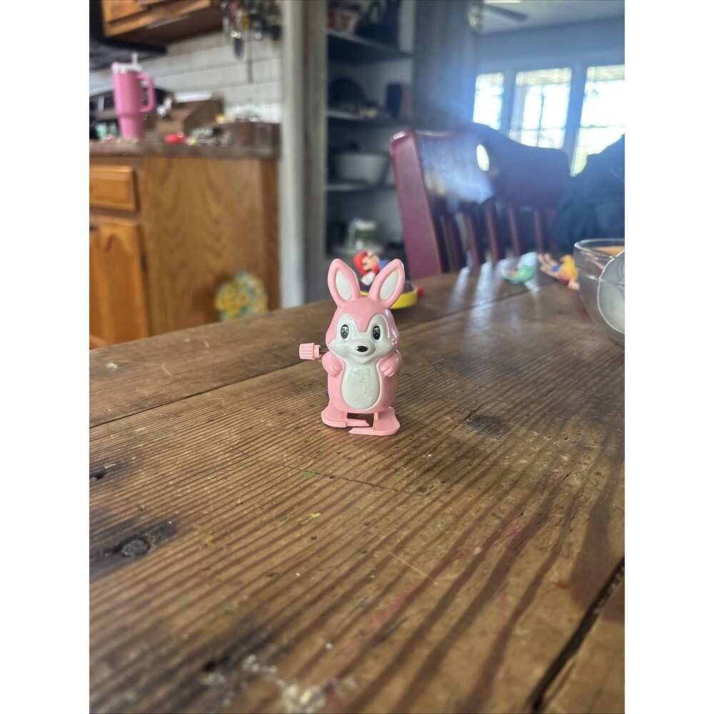 Vintage Easter Unlimited Wind Up Pink Bunny Rabbit Figure